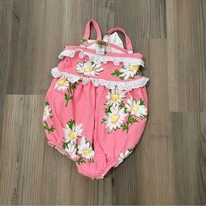 Pink Floral Baby Romper